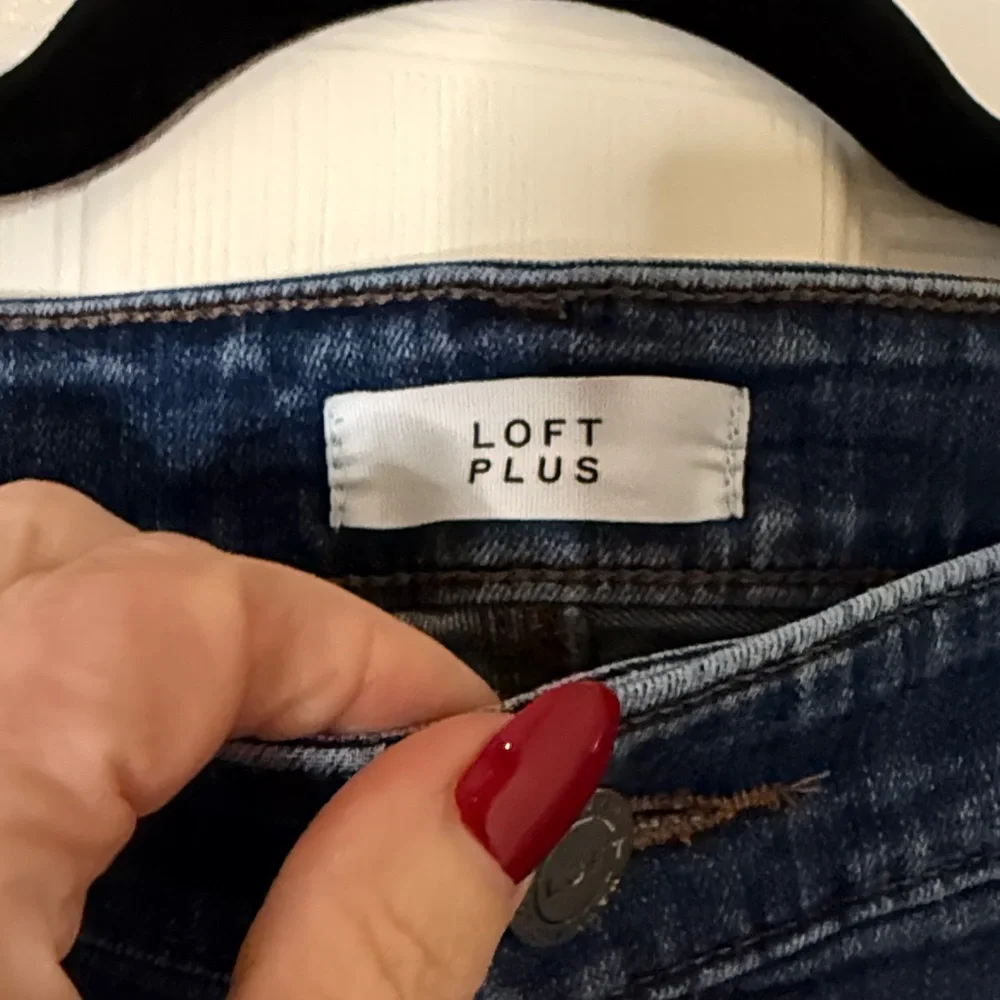 LOFT Dark Blue Straight Leg Jeans - Picture 2 of 6